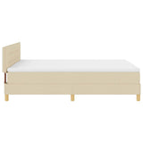 Letto a molle con materasso Crema 140 x 190 cm Tessuto
