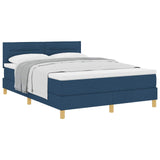 Letto a molle con materasso Blu 140 x 190 cm Tessuto