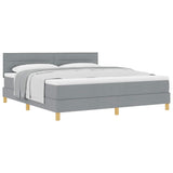Letto a molle con cuscino Grigio chiaro 180 x 200 cm Tessuto