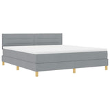 Letto a molle con cuscino Grigio chiaro 180 x 200 cm Tessuto