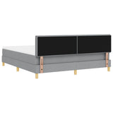 Letto a molle con cuscino Grigio chiaro 180 x 200 cm Tessuto