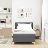Letto a molle con cuscino Grigio scuro 80 x 200 cm Tessuto