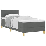 Letto a molle con cuscino Grigio scuro 80 x 200 cm Tessuto