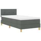 Letto a molle con cuscino Grigio scuro 80 x 200 cm Tessuto
