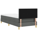 Letto a molle con cuscino Grigio scuro 80 x 200 cm Tessuto