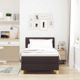 Letto a molle con materasso Marrone Scuro 80 x 200 cm Tessuto