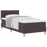 Letto a molle con materasso Marrone Scuro 80 x 200 cm Tessuto