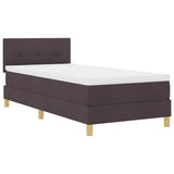 Letto box spring con materasso Marrone scuro 80 x 200 cm