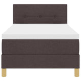 Letto box spring con materasso Marrone scuro 80 x 200 cm
