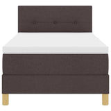 Letto a molle con materasso Marrone Scuro 80 x 200 cm Tessuto