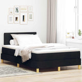 Letto a molle con cuscino Nero 120 x 190 cm Tessuto