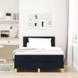 Letto a molle con cuscino Nero 120 x 190 cm Tessuto