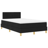 Letto a molle con cuscino Nero 120 x 190 cm Tessuto