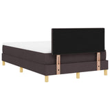 Letto a molle con materasso Marrone Scuro 120 x 190 cm Tessuto