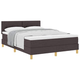 Letto a molle con cuscino Marrone Scuro 160 x 200 cm Tessuto