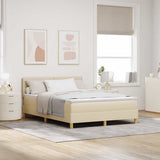 Letto a molle con cuscino Crema 160 x 200 cm Tessuto