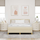 Letto a molle con cuscino Crema 160 x 200 cm Tessuto