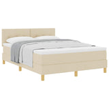 Letto a molle con cuscino Crema 160 x 200 cm Tessuto