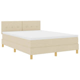 Letto a molle con cuscino Crema 160 x 200 cm Tessuto