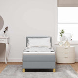 Letto a molle con materasso Grigio chiaro 80 x 200 cm Tessuto