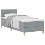 Letto a molle con materasso Grigio chiaro 80 x 200 cm Tessuto