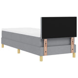 Letto a molle con materasso Grigio chiaro 80 x 200 cm Tessuto