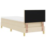 Letto a molle con materasso Crema 80 x 200 cm Tessuto