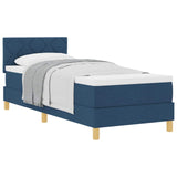 Letto a molle con materasso Blu 80 x 200 cm Tessuto