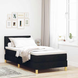 Letto a molle con cuscino con testiera Nero 90 x 190 cm Tessuto
