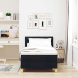Letto a molle con cuscino con testiera Nero 90 x 190 cm Tessuto
