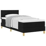 Letto a molle con cuscino con testiera Nero 90 x 190 cm Tessuto