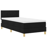 Letto a molle con cuscino con testiera Nero 90 x 190 cm Tessuto