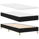 Letto a molle con cuscino con testiera Nero 90 x 190 cm Tessuto