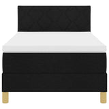Letto a molle con cuscino con testiera Nero 90 x 190 cm Tessuto
