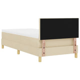 Letto a molle con materasso Crema 90 x 190 cm Tessuto