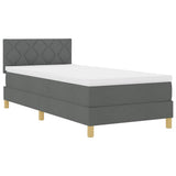 Letto a molle con cuscino Grigio scuro 90 x 200 cm Tessuto