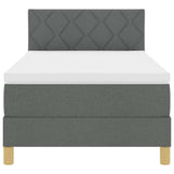 Letto a molle con cuscino Grigio scuro 90 x 200 cm Tessuto