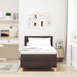 Letto a molle con materasso Marrone Scuro 90 x 200 cm Tessuto