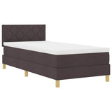 Letto a molle con materasso Marrone Scuro 90 x 200 cm Tessuto