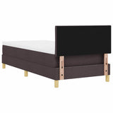 Letto a molle con materasso Marrone Scuro 90 x 200 cm Tessuto