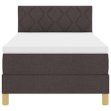 Letto a molle con materasso Marrone Scuro 90 x 200 cm Tessuto