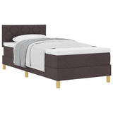 Letto a molle con materasso Marrone Scuro 90 x 200 cm Tessuto