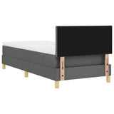 Letto a molle con cuscino Grigio scuro 100 x 200 cm Tessuto