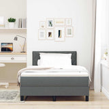 Letto a molle con materasso Grigio scuro 120 x 190 cm Tessuto