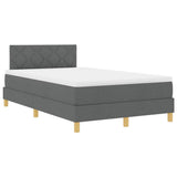 Letto a molle con materasso Grigio scuro 120 x 190 cm Tessuto