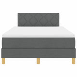 Letto a molle con materasso Grigio scuro 120 x 190 cm Tessuto