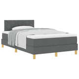 Letto a molle con materasso Grigio scuro 120 x 190 cm Tessuto