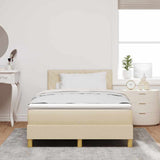 Letto a molle con materasso Crema 120 x 190 cm Tessuto
