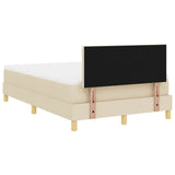 Letto a molle con materasso Crema 120 x 190 cm Tessuto