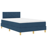Letto a molle con materasso Blu 120 x 190 cm Tessuto